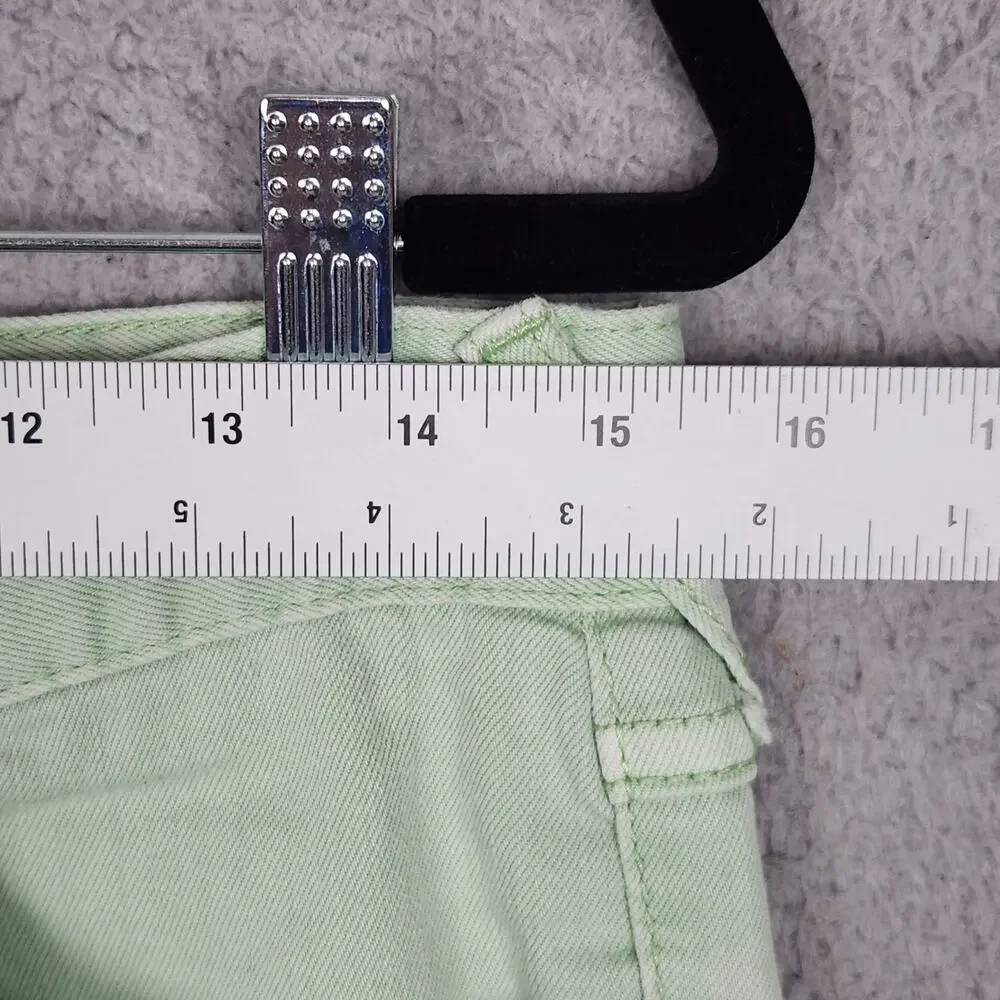 FREE PEOPLE Jeans Womens Size 29 Green Mint Ankle Zip Skinny Denim Pockets